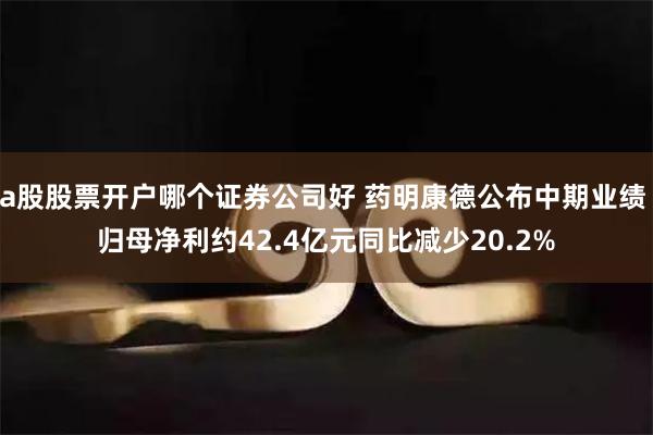 a股股票开户哪个证券公司好 药明康德公布中期业绩 归母净利约42.4亿元同比减少20.2%