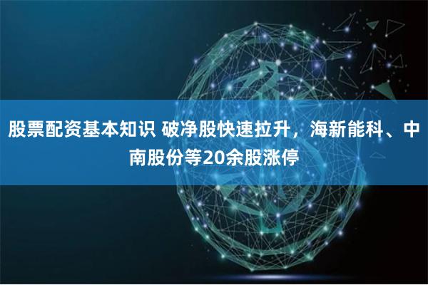 股票配资基本知识 破净股快速拉升，海新能科、中南股份等20余股涨停