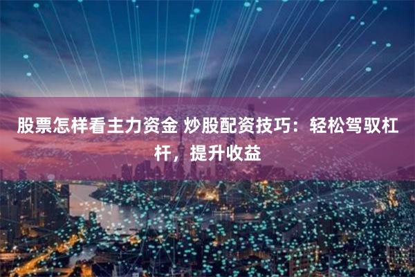 股票怎样看主力资金 炒股配资技巧：轻松驾驭杠杆，提升收益